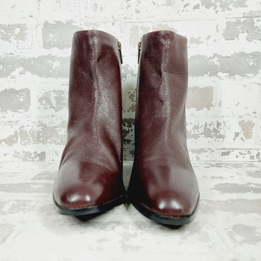 Seychelles Burgundy Croc-Textured Block Heel Ankle Boots